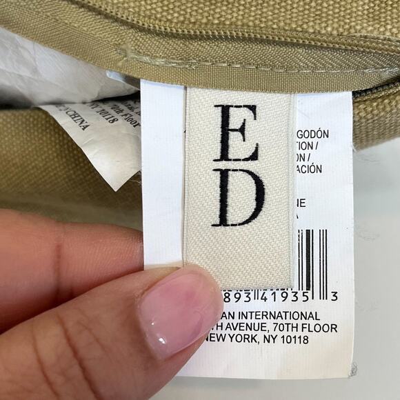 ED Ellen Degeneres Dachshund Dog Accent Throw Pillow 20X20 Tan Embroidered Zip - Picture 7 of 12